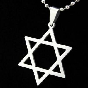 STAR OF DAVID NECKLACE Stainless Steel Pendant Chain Jewish Hebrew Zion Symbol